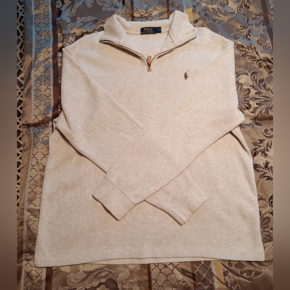 POLO BY RALPH LAUREN MEN'S LARGE HALF ZIP SWEATER